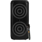 Bafle Vorago KSP-503 Negro 2X8" 2X30W RMS Tecnología DSP USB MSD 3.5mm Recargable TWS BT 5H Carga USB Tipo C Micrófono Inalámbrico