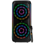 Bafle Vorago KSP-503 Negro 2X8" 2X30W RMS Tecnología DSP USB MSD 3.5mm Recargable TWS BT 5H Carga USB Tipo C Micrófono Inalámbrico