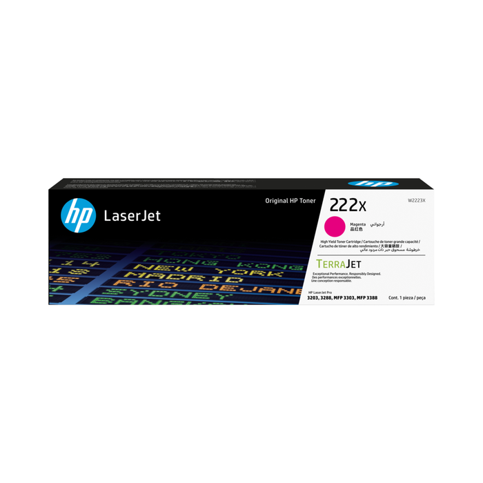 Tóner HP 222X LaserJet Magenta Alta Capacidad