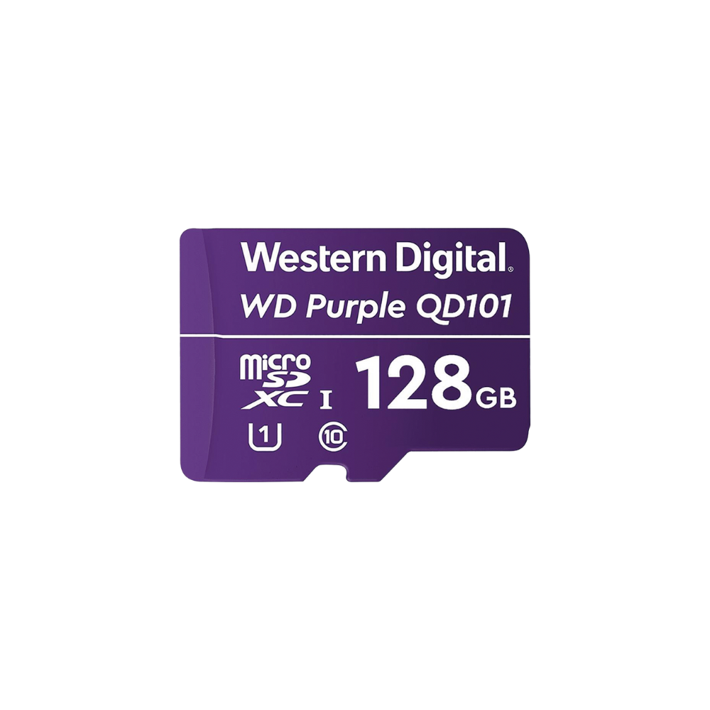 Memoria microSD Purple 128GB para Videovigilancia, 10 Veces Mayor Duración y 3 Años de Garantía