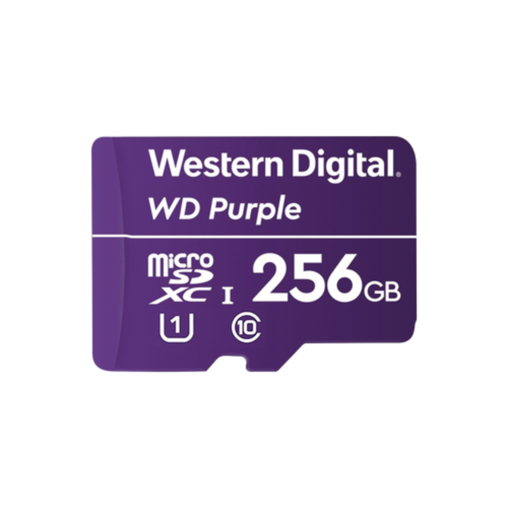 Memoria MicroSD WD Purple 256GB para Videovigilancia, Mayor Duración, 3 Años de Garantía