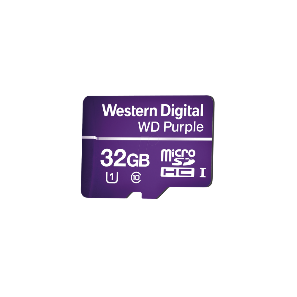 Memoria microSD Purple 32GB para Videovigilancia, 10 Veces Mayor Duracion y 3 Años de Garantia