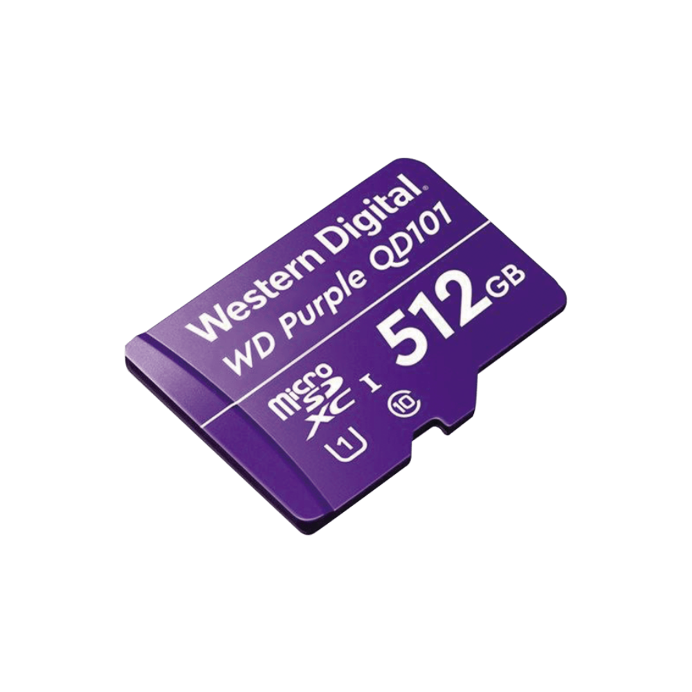 Memoria MicroSD WD Purple 512GB para Videovigilancia, 10X Mayor Duración, 3 Años de Garantía