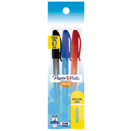 Bolígrafo Papermate Punto Fino Con 3 Kilométrico Colores Surtidos
