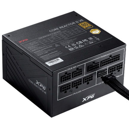 Fuente de Poder XPG 650W CORE REACTOR II 80 Plus Gold FDB Cojinete fluidodinamico 1x12VHPWR 4xPCIE 2xEPS 2400 RPM ATX 3.0