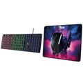 Combo teclado mouse y mousepad gaming RGB XTech Hasha XTK-535S - Tamaño full size - Conexion USB - Español - Color Negro