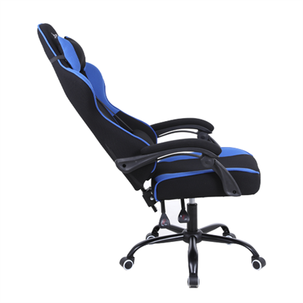 Silla Gamer Xzeal XZ20 Tela Foam Reclinable 140° Base Metal Pistón Clase 3 115Kg Brazos Fijos Negro-Azul