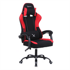 Silla Gamer Xzeal XZ20 Tela Foam Reclinable 140° Base Metal Pistón Clase 3 115Kg Brazos Fijos Negro-Rojo