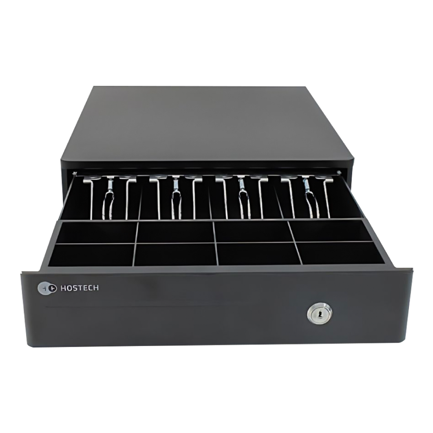 Cajón de Dinero Hostech HT-300 4 Billetes 8 Monedas RJ11 Metálico Microswitch Negro