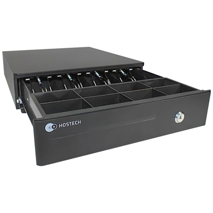 Cajón de Dinero Hostech HT-300 4 Billetes 8 Monedas RJ11 Metálico Microswitch Negro