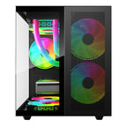 Gabinete Xzeal CUBO Mini-Tower Micro-ATX/Mini-ITX USB 2.0/3.0 sin Fuente 3 Ventiladores Instalados Negro