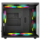 Gabinete Xzeal CUBO Mini-Tower Micro-ATX/Mini-ITX USB 2.0/3.0 sin Fuente 3 Ventiladores Instalados Negro