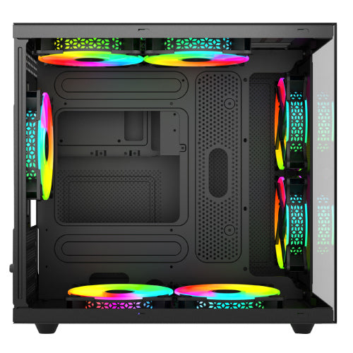 Gabinete Xzeal CUBO Mini-Tower Micro-ATX/Mini-ITX USB 2.0/3.0 sin Fuente 3 Ventiladores Instalados Negro
