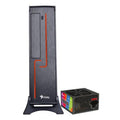 Gabinete Oficina Keelan Slim ITX Stylos 2xUSB 1.0 1xUSB 3.0 puerto 3.5mm línea roja con fuente de poder 550W