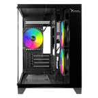 Gabinete Xzeal Panzer II Cubo M-ATX/ITX 2xUSB1.0 + 1x USB3.0 + 3.5 mm + 3 Fans ARGB Negro