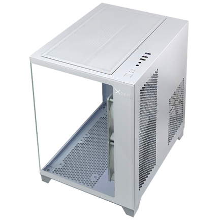 Gabinete Xzeal Panzer II Cubo M-ATX/ITX 2xUSB1.0 + 1x USB3.0 + 3.5 mm + 3 Fans ARGB Blanco