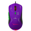 Mouse Gamer XZ-401 RGB 7200 DPI 6 Botones USB 1.5m Morado-Verde