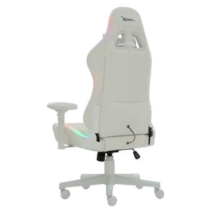 Silla Gamer Xzeal XZ15 RGB Tela Foam Reclinable 180° Base Metal Pistón Clase 4 150Kgs Brazos 4D Blanco