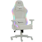 Silla Gamer Xzeal XZ15 RGB Tela Foam Reclinable 180° Base Metal Pistón Clase 4 150Kgs Brazos 4D Blanco