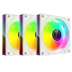 Kit Gamer 3 Ventiladores Xzeal XZ1115 ARGB 25dB 1200RPM 120mm Blanco