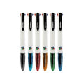 Bolígrafo Zebra 4 Color Retráctil Punto Mediano 1.0Mm Colores Negro-Azul-Rojo-Verde C/12 Pzas