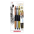 Bolígrafo Zebra Decoshine Retráctil Punto Fino 0.5 Mm Tinta Gel Metálica Colores Surtidos Caja C/3