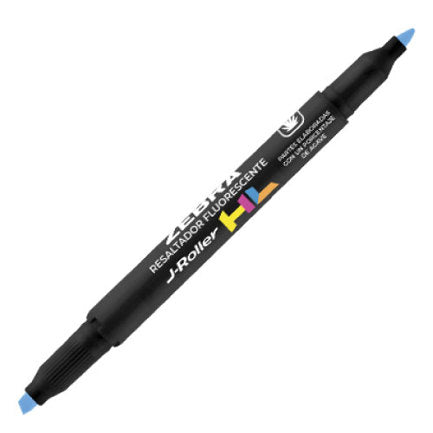 Resaltador Zebra Jroller Hl Doble Punta Color Azul Caja C/12