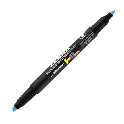 Resaltador Zebra Jroller Hl Doble Punta Color Azul Caja C/6