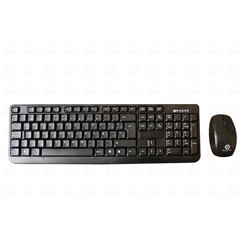 Kit Naceb Teclado y Mouse inalambrico color Negro RF
