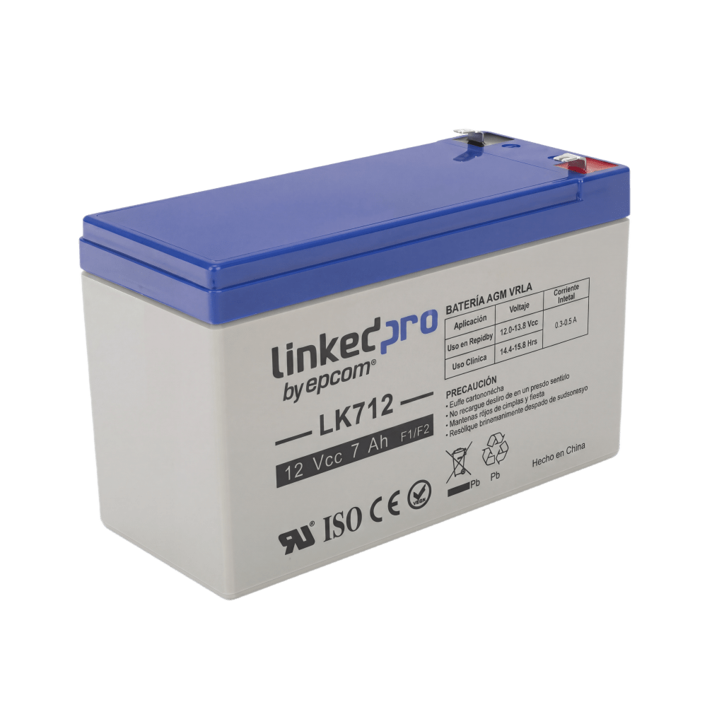 Batería de Respaldo AGM de 12V 7Ah para Seguridad Electrónica y UPS