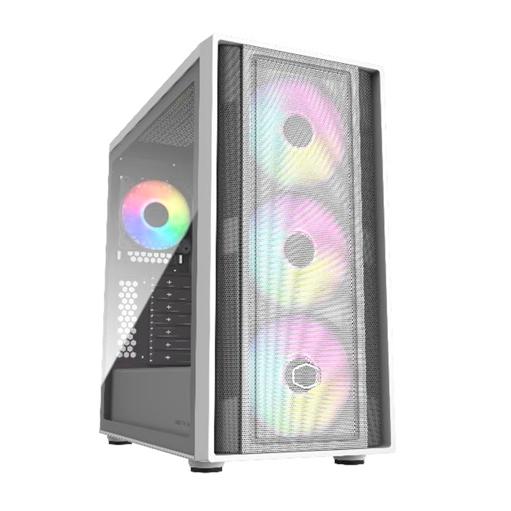 Gabinete Cooler Master MasterBox 600 Blanco Vidrio Templado 4xFan ARGB ITX / Micro ATX / ATX Media Torre