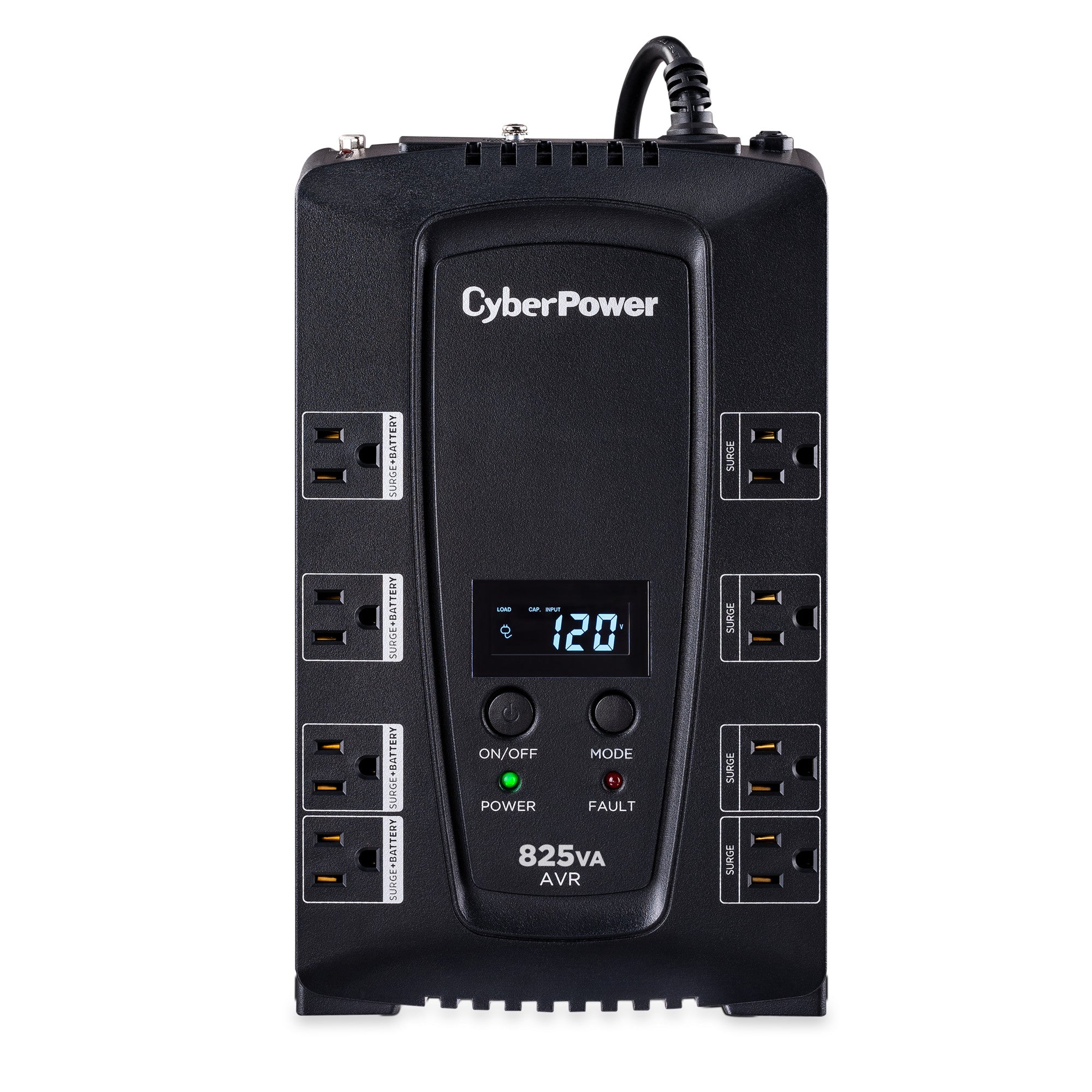 UPS CyberPower Intelligent LCD CP825AVRLCD 825VA/450W 8 NEMA 5-15R (4 c/protección batería) 120V Energy Star