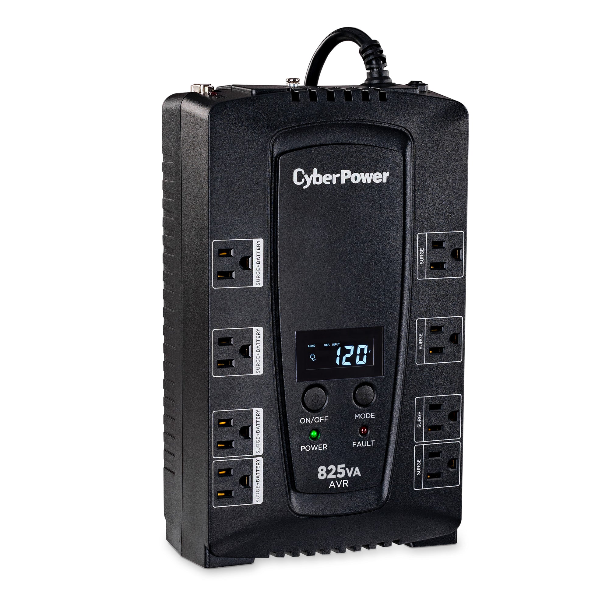 UPS CyberPower Intelligent LCD CP825AVRLCD 825VA/450W 8 NEMA 5-15R (4 c/protección batería) 120V Energy Star