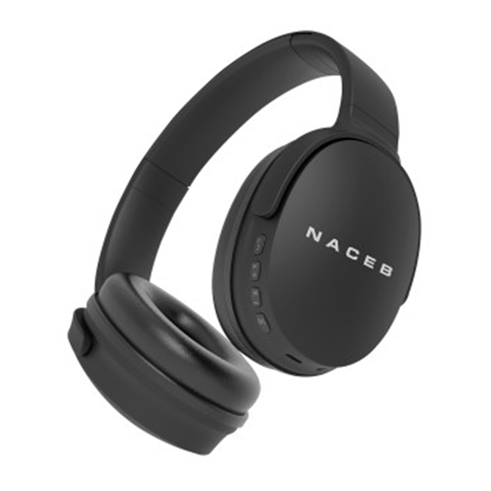Audifonos Diadema Naceb Alambrico/Inalambrico 3.5mm con Microfono Bluetooth Negro