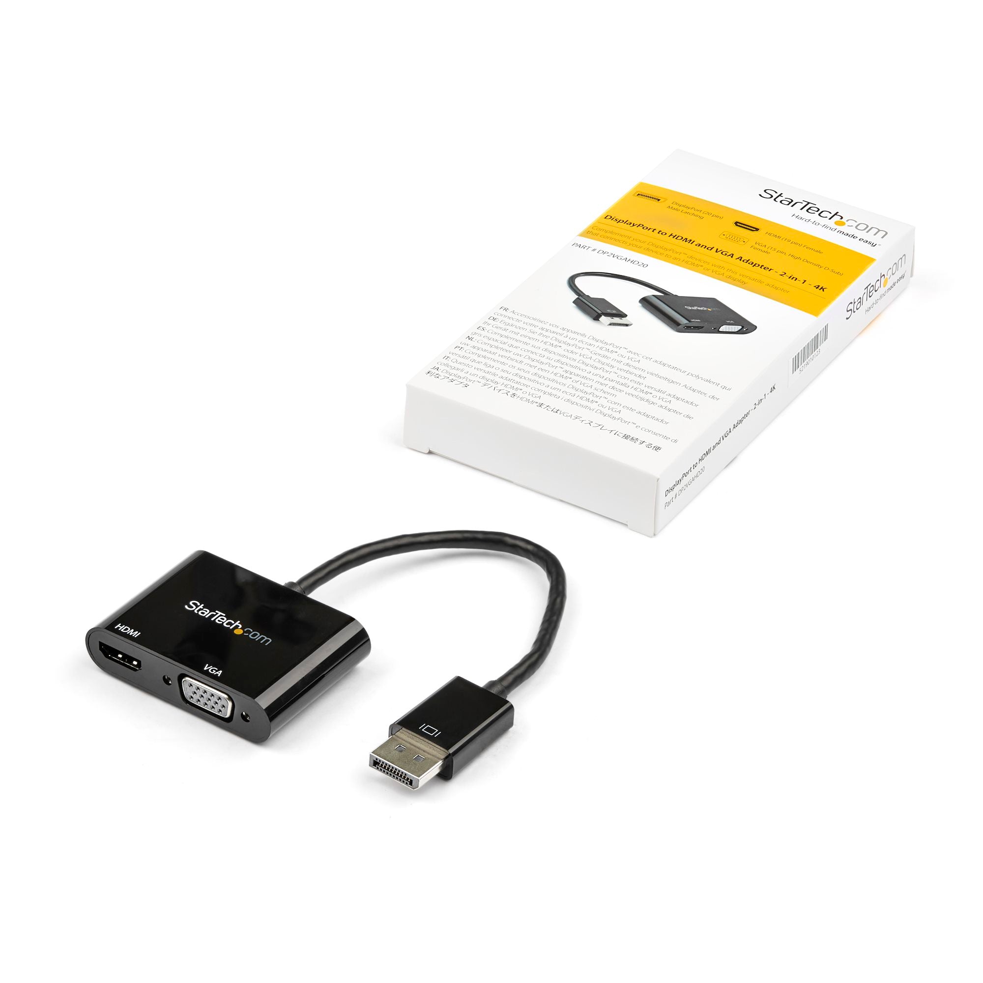Adaptador DisplayPort a HDMI o VGA Convertidor DP 1.2 a HDMI 2.0/VGA StarTech DP2VGAHD20