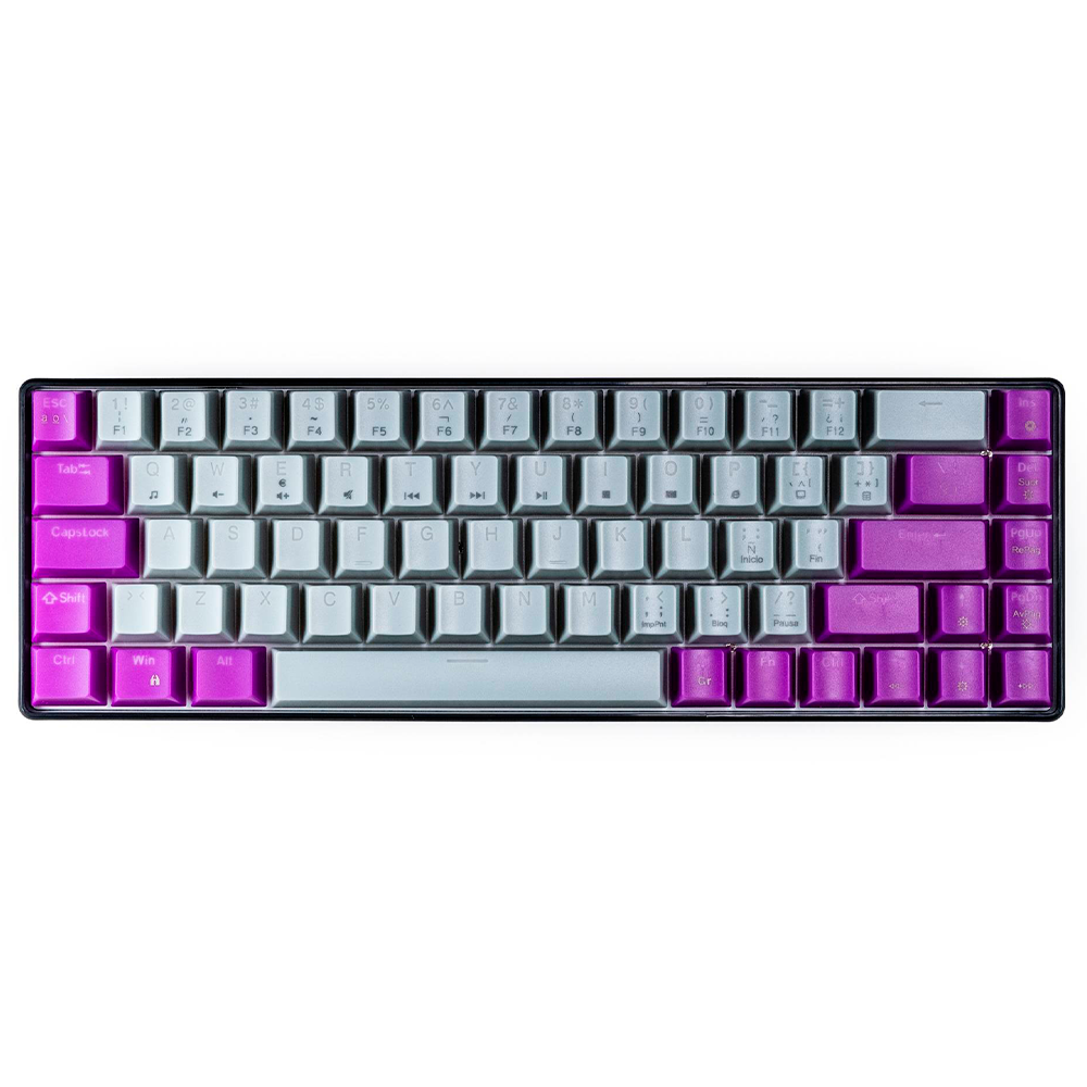 Teclado Naceb mecanico alambrico RGB 69 teclas con intercambiables color Gris