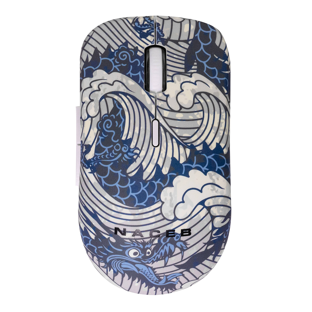 Mouse alambrico Naceb diseÃ±o impreso color Azul 1600 DPI 3 botones