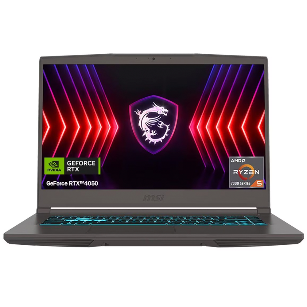Laptop MSI Thin 15 Ryzen 5 7535Hs 8Gb DDR5 RTX 4050 6Gb SSD 512Gb NVMe 15.6" FHD 144Hz Win 11 Home Teclado Inglés B7Ve-466Us