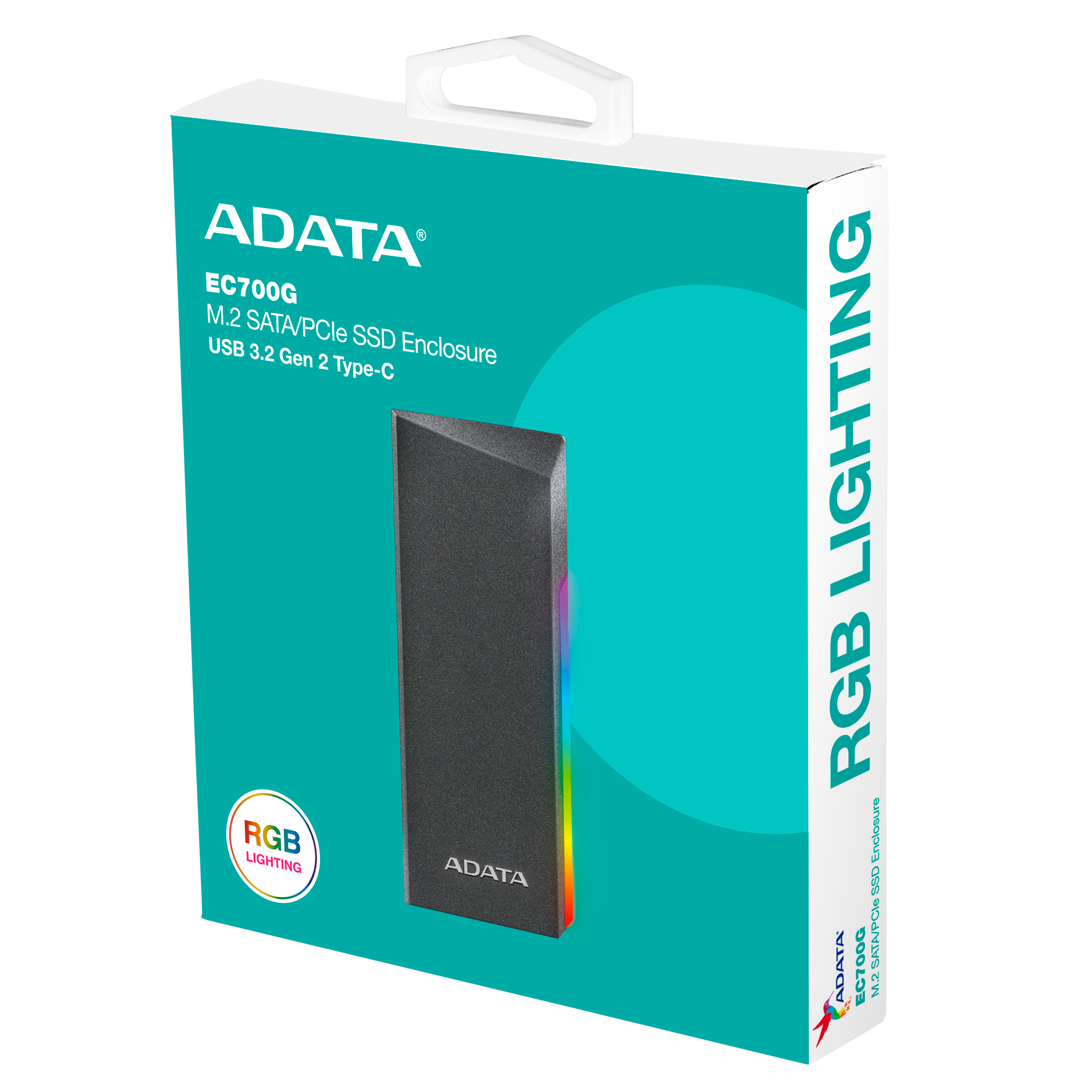 Enclosure ADATA XPG EC700 USB C 3.2 para SSD M.2 negro con RGB compatible con Xbox Series