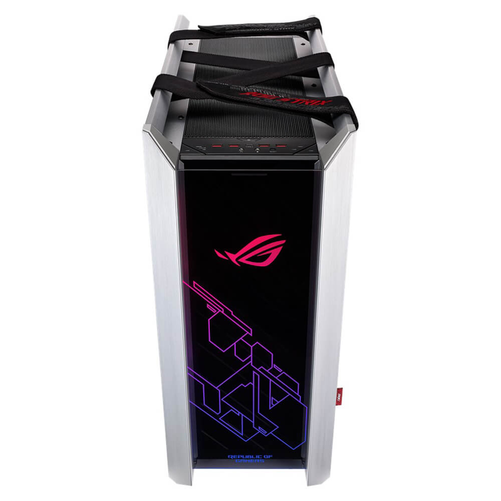 Gabinete Asus ROG Strix Helios White Edition GX601 Gaming 7bahias RGB ATX EATX panel vidrio templado aluminio