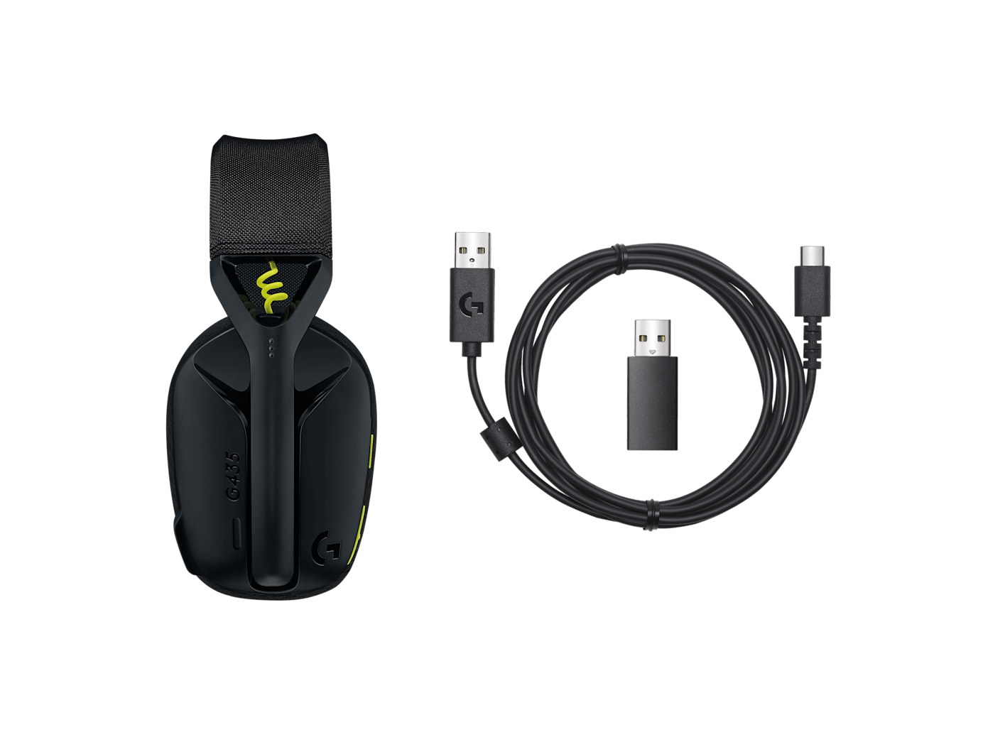 Audífonos Logitech Gaming G435 Inalámbricos Micrófono LIGHTSPEED Negro/Amarillo