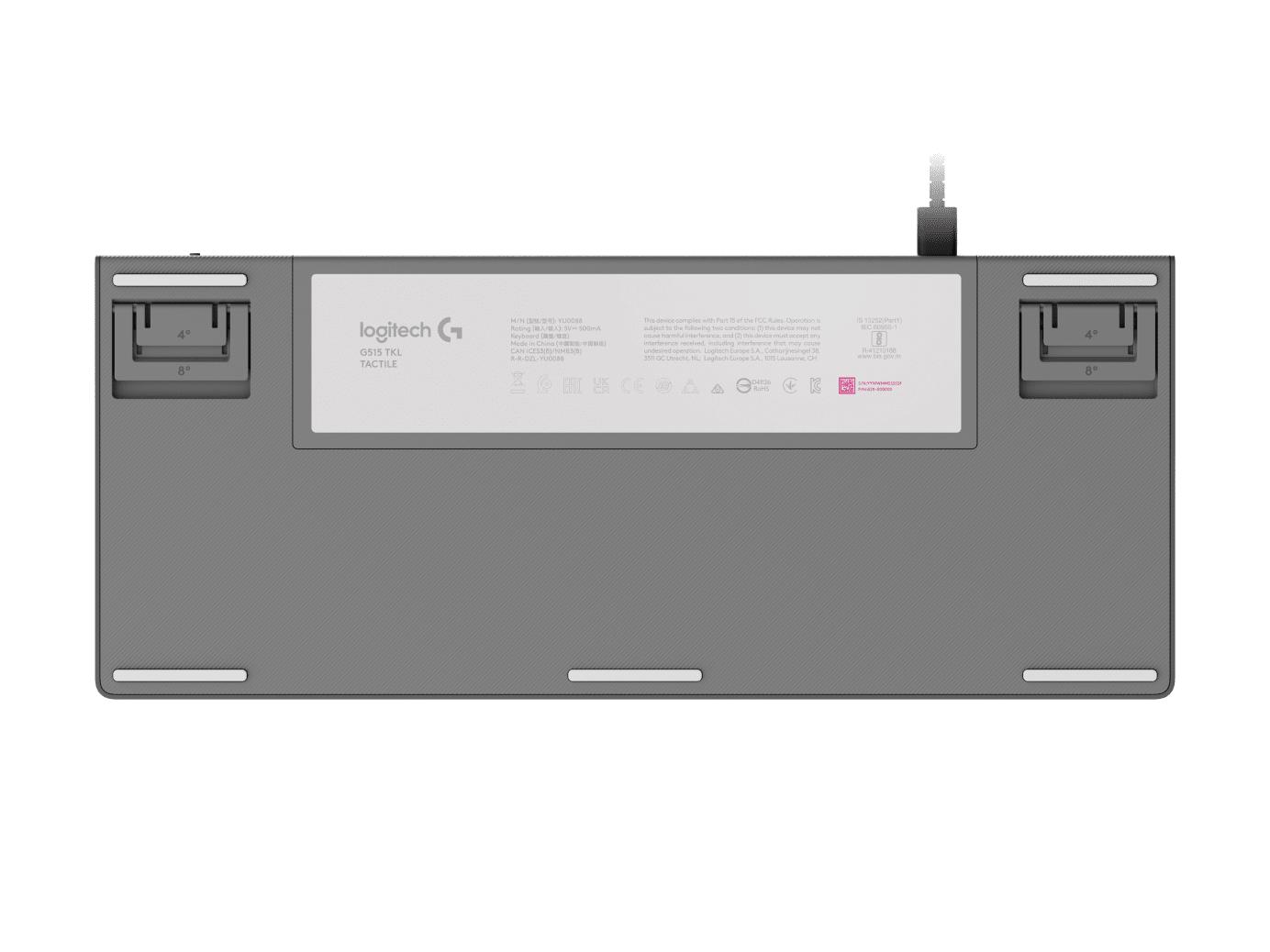 Teclado Logitech G515 TKL Wired Gaming USB Color Blanco