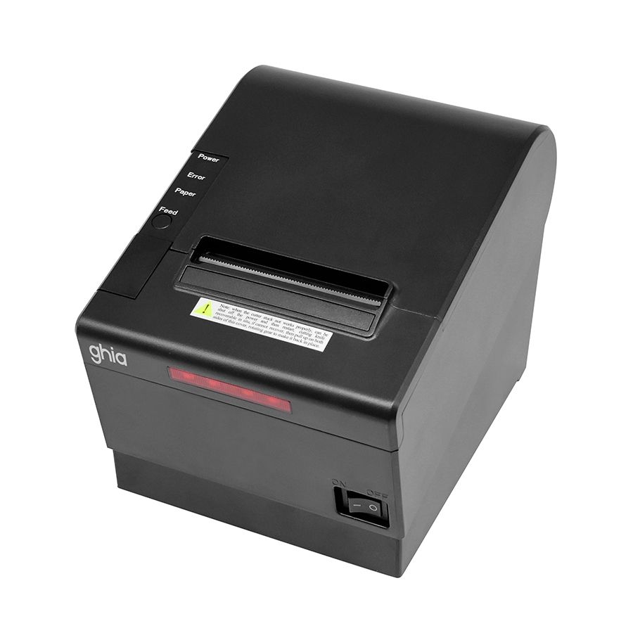 Miniprinter Térmica Cocina Ghia GTP802 80mm Alarma Luz y Sonido USB Ethernet RJ11 Autocortador 150mm/s Negra