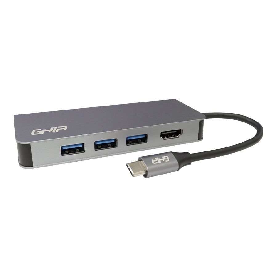 ADAPTADOR MULTIPUERTO / DOCKING STATION 8 EN 1 GHIA USB 3.1 DE TIPO C A HDMI/RJ45/USB 3.1 3/MICRO SD/ MEMORIA SD / C PD
