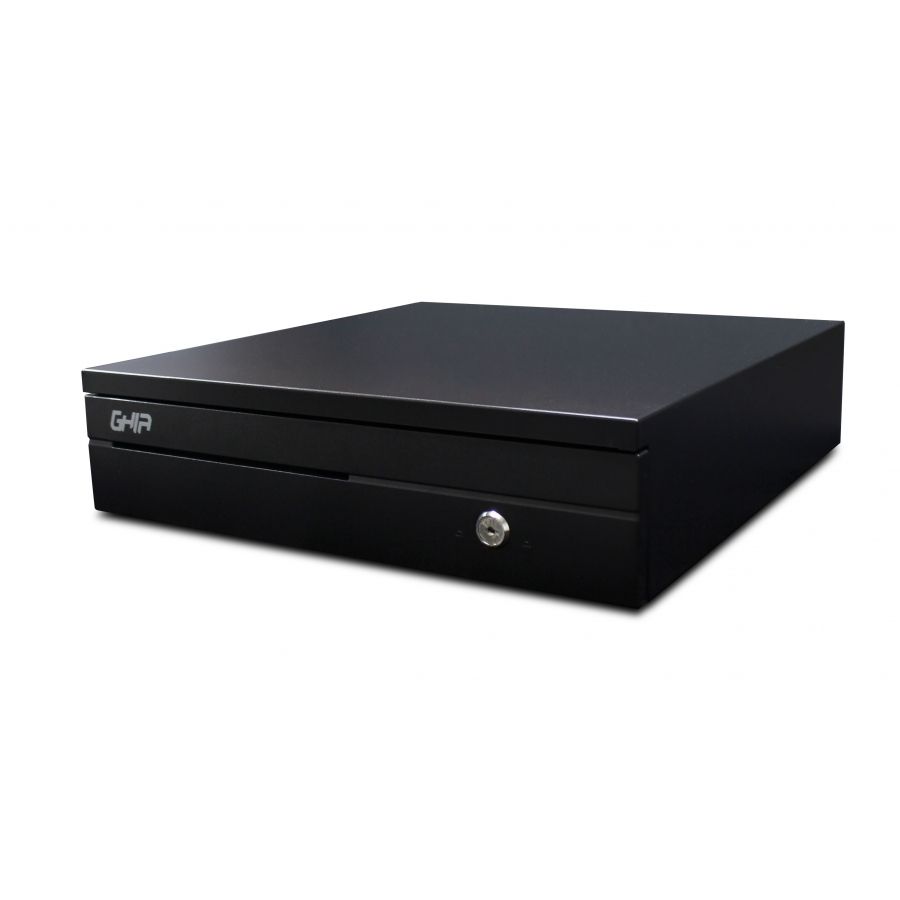 Cajón de Dinero Ghia GCD481 Acero 4 Billetes 8 Monedas RJ11 Negro