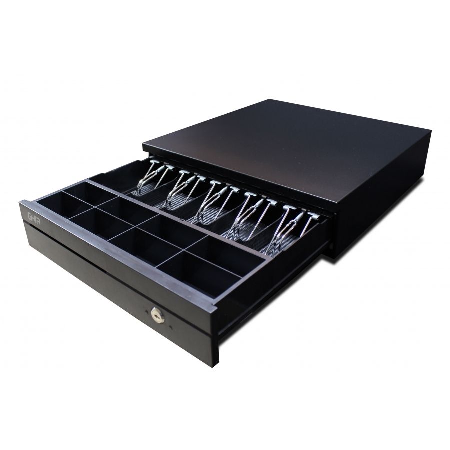 Cajón de Dinero Ghia GCD581 Acero 5 Billetes 8 Monedas RJ11 Negro