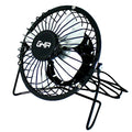 Mini Ventilador de Escritorio Ghia Metálico Negro Alimentación USB
