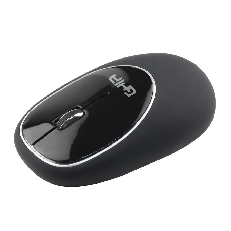 Mouse Ergonómico Ghia GT100NN Inalámbrico Receptor USB 2 Botones Scroll 1000 DPI Memory Foam Negro