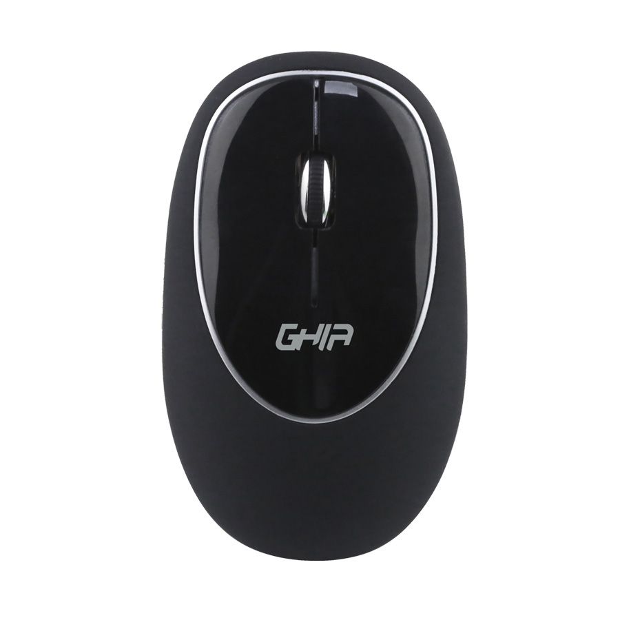 Mouse Ergonómico Ghia GT100NN Inalámbrico Receptor USB 2 Botones Scroll 1000 DPI Memory Foam Negro