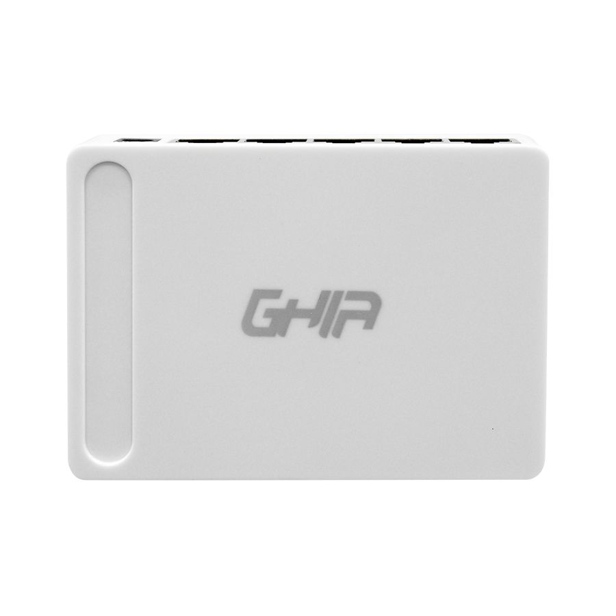 Switch Ghia 5 Puertos RJ45 10 100 1000 Mbps No Administrable Auto MDI MDIX Half Full Duplex Gigabit